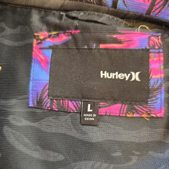 Hurley Winchester Hot Tropic Camo Black Rain Jacket L - Picture 10 of 14